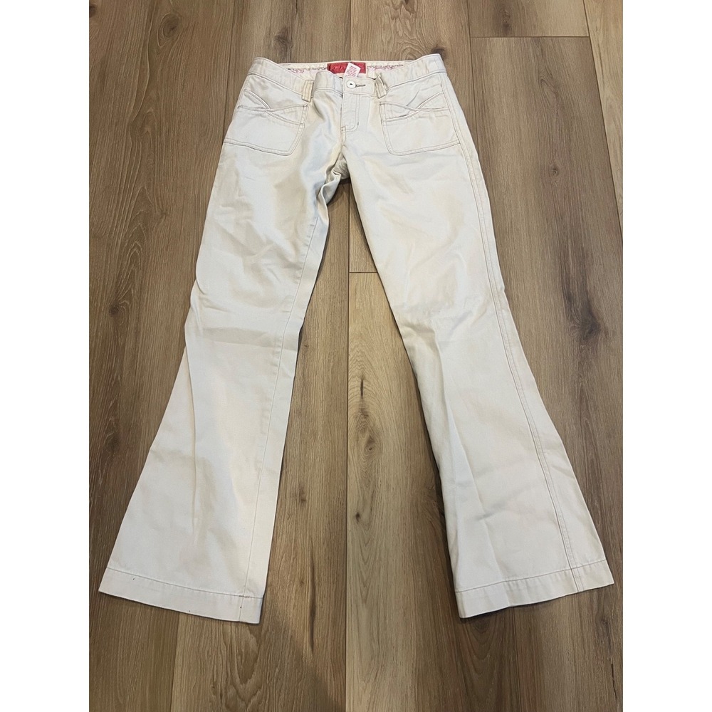 Abercrombie & Fitch Womens Size 4 White Cotton Flare /Jeans Low Rise Y2K